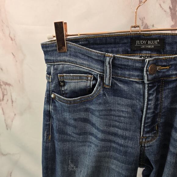 Judy Blue Jeans Womens 25 1 Skinny Denim High Rise Boyfriend Fit Distressed - Picture 2 of 13